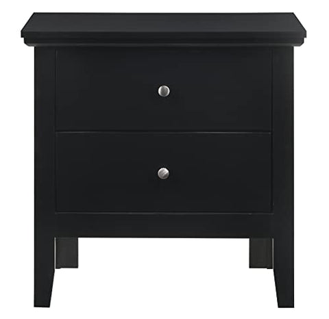 Primo 2-Drawer Black Nightstand (24 in. H x 15.5 in. W x 19 in. D)