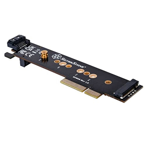 1 x NVMe & 1 x SATA M.2 SSD to PCIe x4 1U Adapter Card
