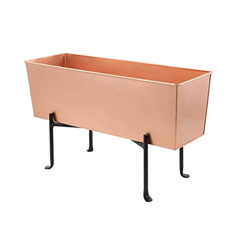 Achla Designs C-09C-S1 Flower Window Box and Stand, Copper and Black