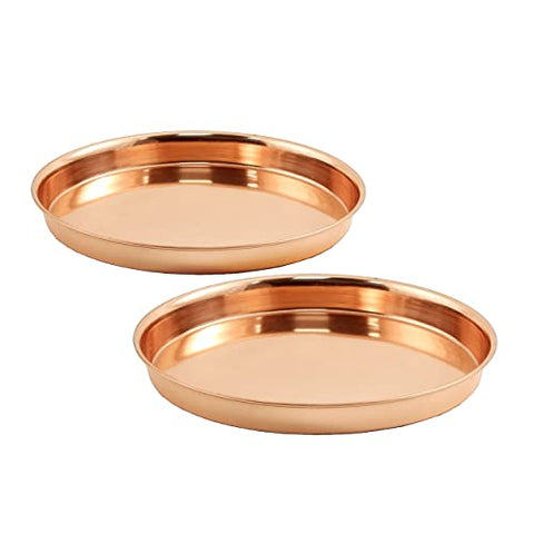 Pair of 8 Round Copper Trays