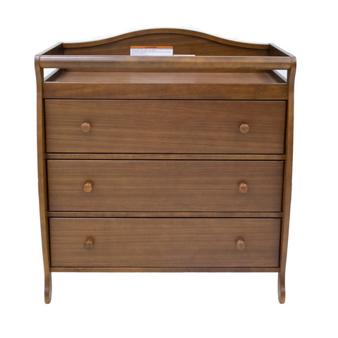 AFG Leila 2-Drawer Changing Table Espresso with Contoured Changing Pad and Fabric Cover