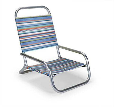 Telescope Casual Original Mini-Sun Chaise Folding Beach Arm Chair With Coastline Fabric