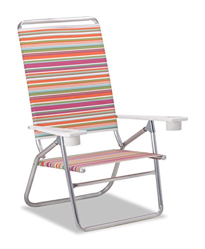 Set of 2 Telescope Casual Light N Easy High Boy Folding Beach Arm Chairs With Marine Grade Polymer Arms With Cup Holders With Malibu Fabric