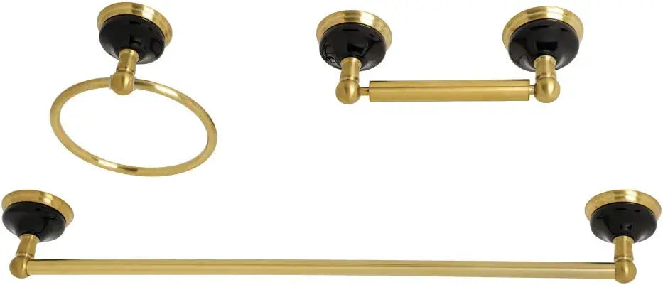 Kingston Brass BAK911248BB Water Onyx Bathroom Hardware Set, Brushed Brass