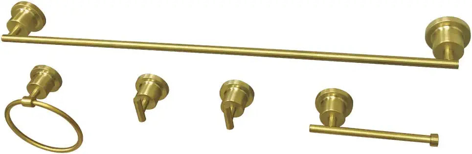 Kingston Brass BAH82134478SB Concord 5-Piece Bathroom Accessory Set, Brushed Brass