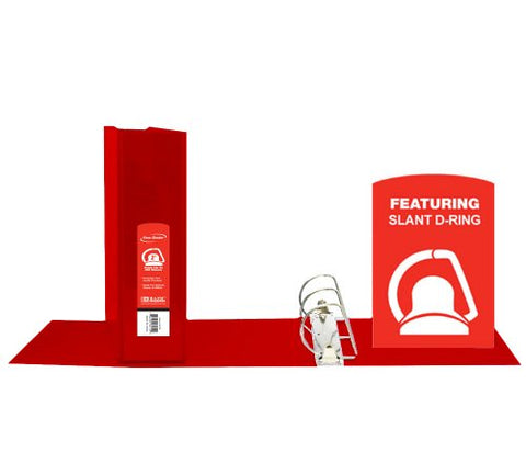 BAZIC 2&#34; Red Slant-D Ring View Binder w/ 2 Pockets