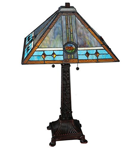 26 inches H Mission Rose Table Lamp