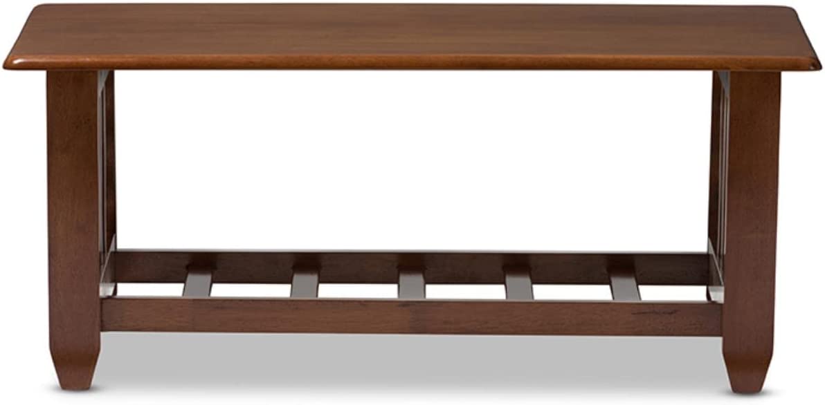 Baxton Studio Larissa Modern Classic Mission Style Living Room Occasional Coffee Table Cherry Brown/Contemporary