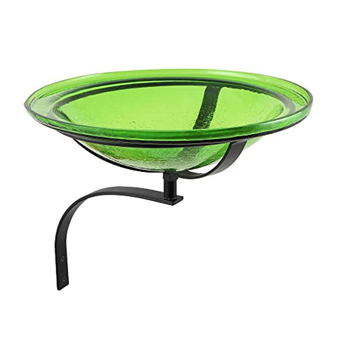 12 Fern Green Crackle Birdbath- Wall Mount Bracket