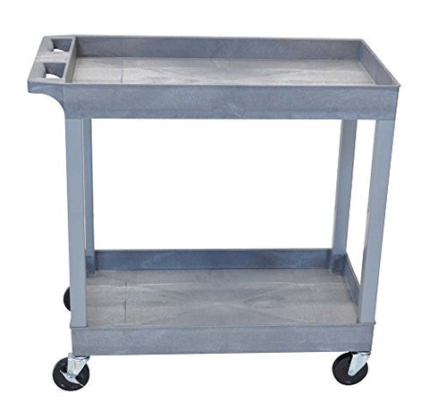 32 in. x 18 in. Tub Cart - Two Shelves - Gray