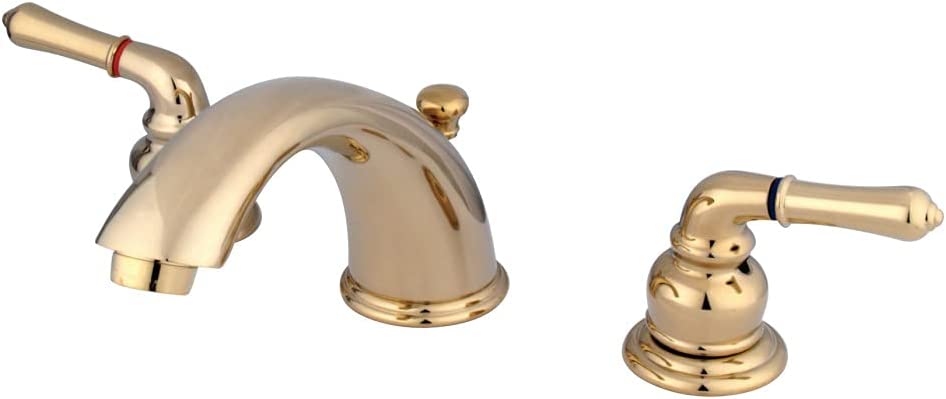 Kingston Brass KB962 Magellan Widespread Bathroom Faucet, 8-Inch Adjustable Center, Polished Brass