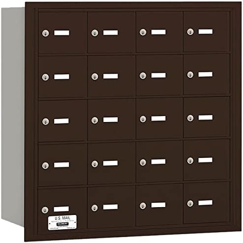 Salsbury Industries 3620ZRP 4B Plus Horizontal Mailbox, 20 A Doors, Rear Loading, Private Access, Bronze