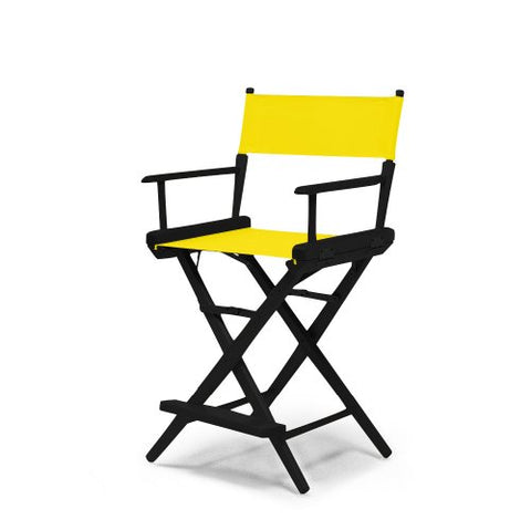 Telescope Casual World Famous Balcony Height Director Chair With Black Finish and Canary Fabric