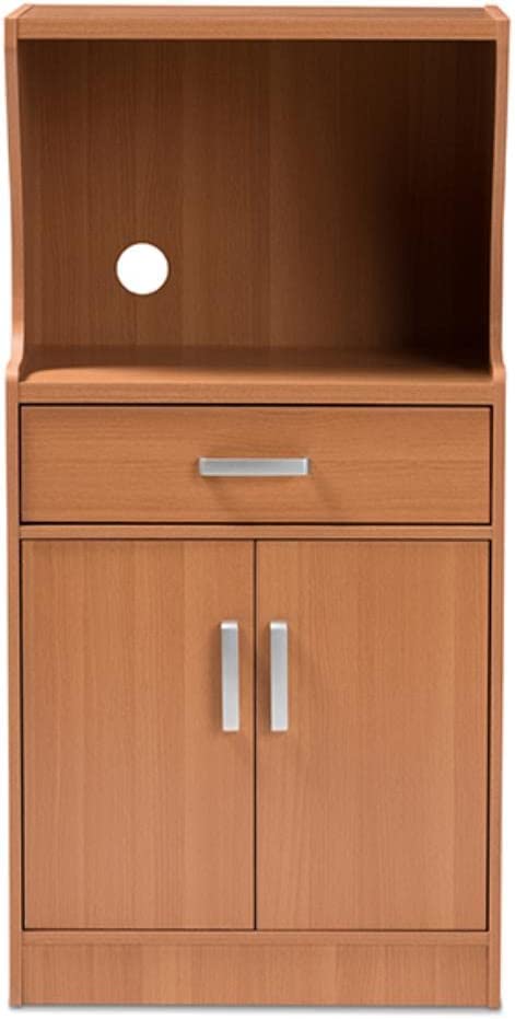 Baxton Studio Lowell Modern and Contemporary Brown Wood Finish Kitchen Cabinet