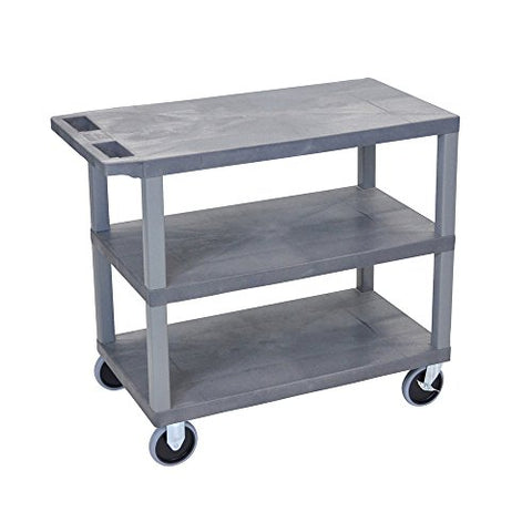 32 in. x 18 in. Cart - Three Flat Shelves - Gray