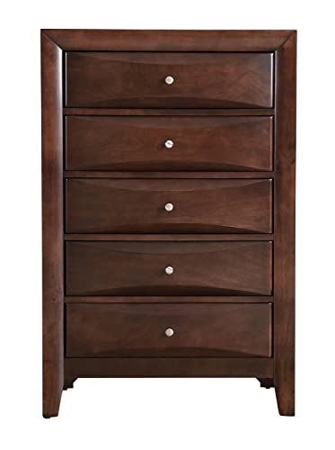 Marilla Cappuccino 5-Drawer Chest of Drawers (32 in. L X 17 in. W X 48 in. H)