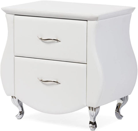 Baxton Studio BBT3116-White-NS Nightstand, Medium, White