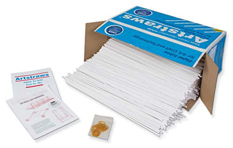 Creativity Street Artstraws Class Pack White, 4mm x 15.5&#34;