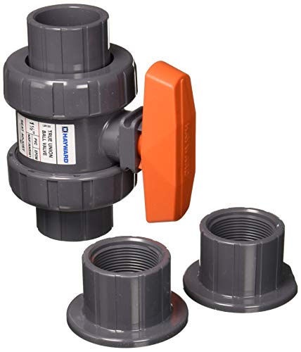 Hayward TB1150STE 1-1/2-Inch PVC TB Series Ball Valve with EPDM Seals and Socket/Threaded End Connection