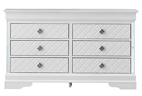 Verona 6-Drawer Silver Dresser (33 in. X 59 in. X 16 in.)