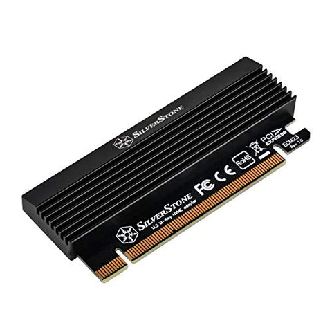 M.2 NVMe SSD to PCIe Gen 3 X16 with heatsink and thermal pad adapter card support up to 22X80mm M.2 SSD(M key)