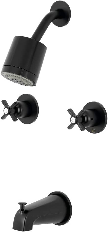 Kingston Brass KBX8140ZX Millennium Tub and Shower Faucet, Matte Black