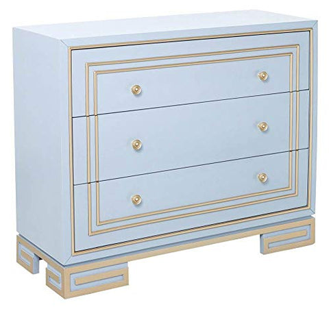 Modern Style Purple with Champagne Gold Overlay Accent Drawer Chest