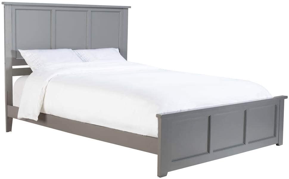 AFI Madison Traditional Bed with Matching Footboard and Turbo Charger, Queen, Grey