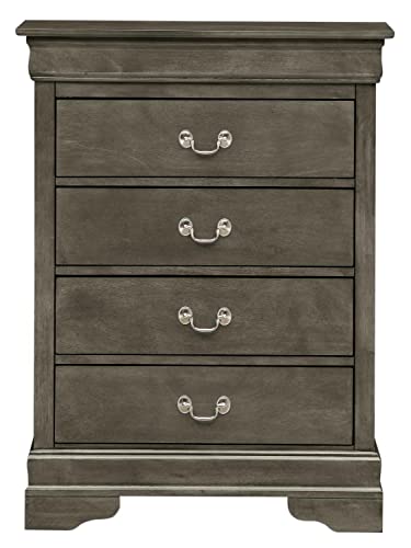 Louis Phillipe Gray 4 Drawer Chest of Drawers (31 in L. X 16 in W. X 41 in H.)