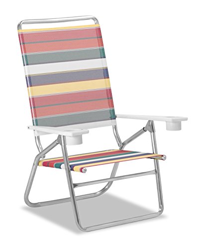 Telescope Casual Light N Easy High Boy Folding Beach Arm Chair With Marine Grade Polymer Arms With Cup Holders With Spencer Fabric