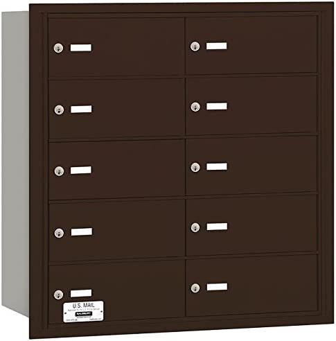 Salsbury Industries 3610ZRP 4B Plus Horizontal Mailbox, 10 B Doors, Rear Loading, Private Access, Bronze