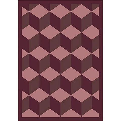 Joy Carpets Kaleidoscope Highrise Whimsical Area Rugs, 64-Inch by 92-Inch by 0.36-Inch, Plum