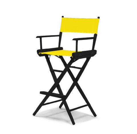 Telescope Casual World Famous Bar Height Director Chair With Black Finish and Canary Fabric