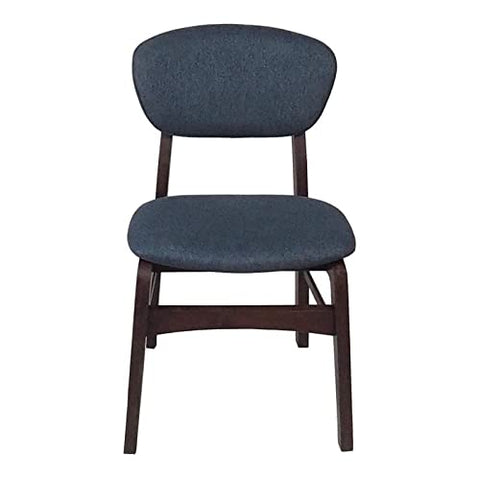 Ouuuhlala LilyB Light Blue Rubber Wood Fabric Dining Chair with Espresso Leg (Set of 2)