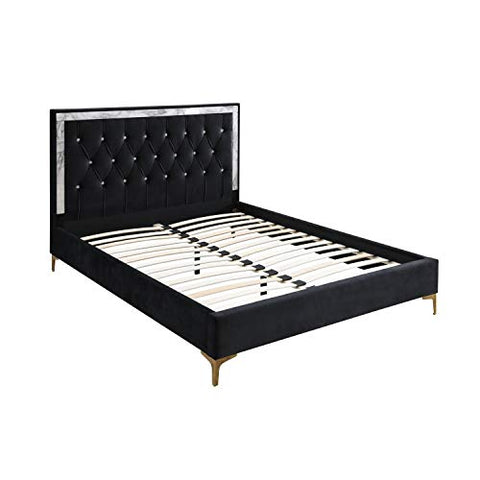 Acme Furniture Rowan Platform, King, Black Fabric