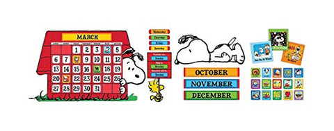 Eureka Peanuts and Snoopy Classroom Calendar for Teachers, 0.1&#39;&#39; x 18&#39;&#39; x 28&#39;&#39;, 112pc, Model:847152