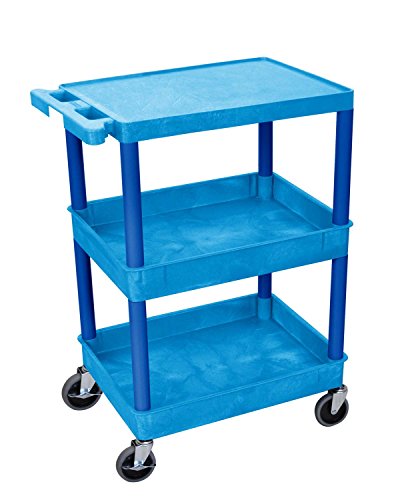 Flat Top and Tub Middle/Bottom Shelf Cart - Blue