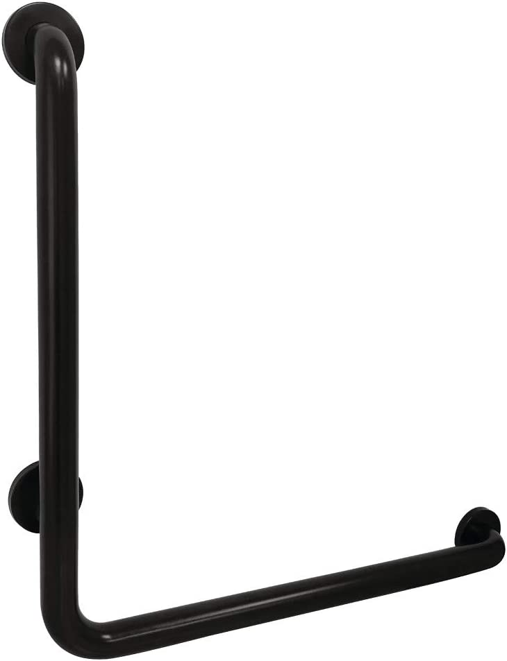 Kingston Brass GBL1224CSR0 24&#34;x 24&#34; L-Shaped Grab Bar - Right Hand, Matte Black