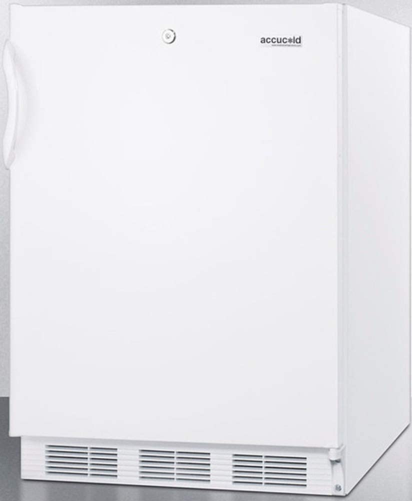 Summit Appliance FF6LWADA ADA Compliant All-refrigerator for Freestanding General Purpose Use with Factory Installed Lock, Auto Defrost, Adjustable Shelves, Adjustable Thermostat and White Exterior