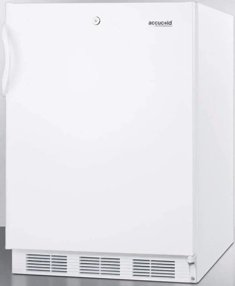 Summit Appliance FF6LWBI Built-in Undercounter All-Refrigerator for General Purpose Use with Front Lock, Automatic Defrost, Interior light, Adjustable Thermostat and White Exterior