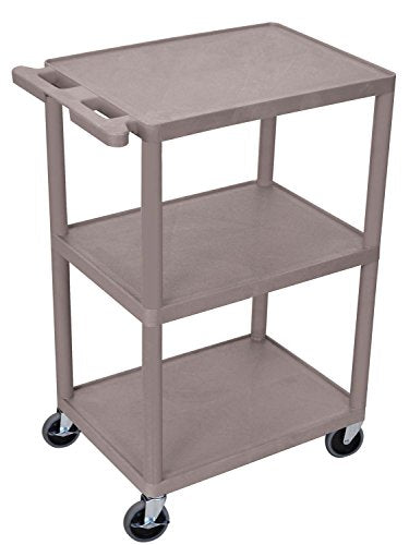 Utility Cart - 3 Shelves Structural Foam Plastic - Gray