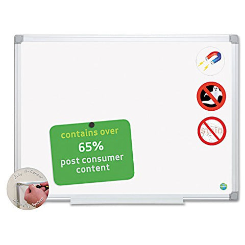 MasterVision Earth Magnetic Porcelain Dry-Erase Board 48 Inches x 72 Inches Aluminum Frame
