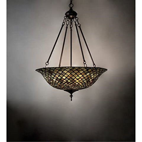 20Inch Wide Tiffany Fishscale Inverted Pendant