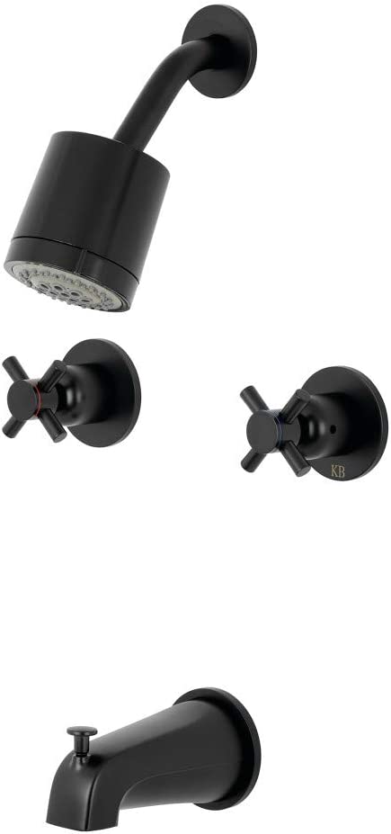 Kingston Brass KBX8140DX Concord Tub and Shower Faucet, Matte Black