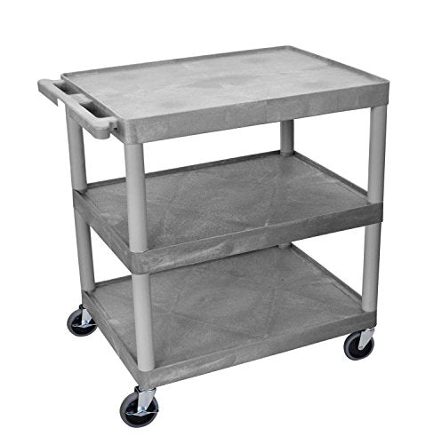 Utility Cart - 3 Shelves Structural Foam Plastic - Gray