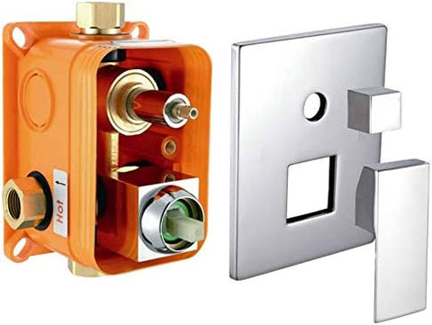 Aqua Piazza by KubeBath 3-Way Rough-In Valve With Cover Plate, Handle and Diverter