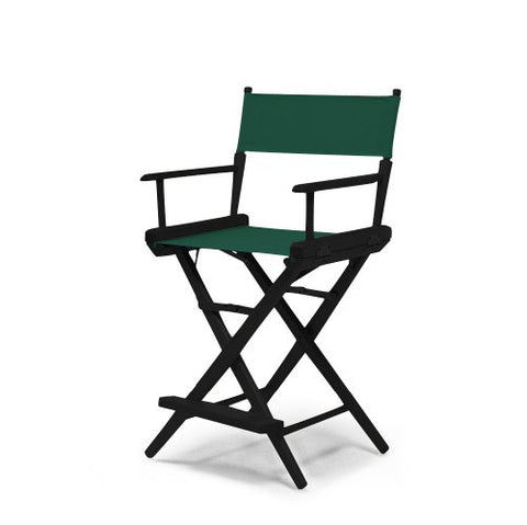 Telescope Casual World Famous Balcony Height Director Chair With Black Finish and Forest Green Fabric