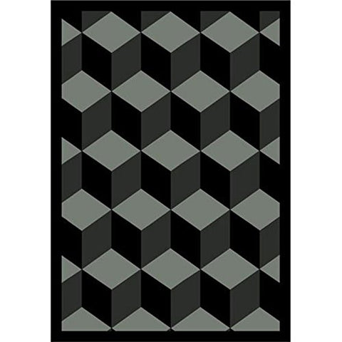 Joy Carpets Kaleidoscope Highrise Whimsical Area Rugs, 64-Inch by 92-Inch by 0.36-Inch, Black