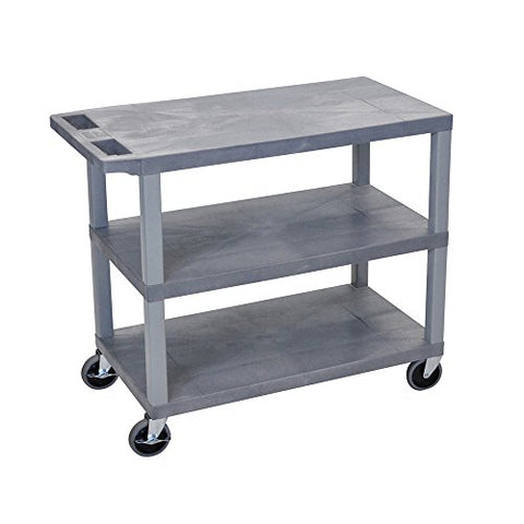 32 in. x 18 in. Cart - Three Flat Shelves - Gray
