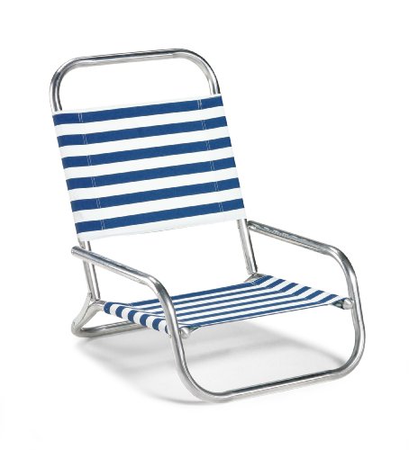 Telescope Casual Sun and Sand Folding Beach Arm Chair With Coastline Fabric